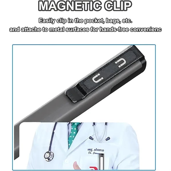 USB Rechargeable Pen Flashlight w/ Clip - Multi-Use Design