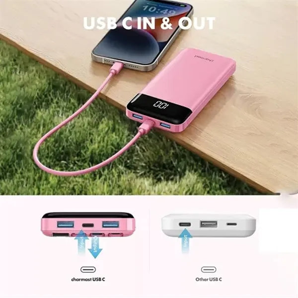 20000mAh Power Bank - 4 Built-in Cables & Fast Charging