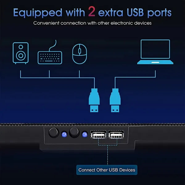 Adjustable Laptop Cooling Pad with 5 Silent Fans