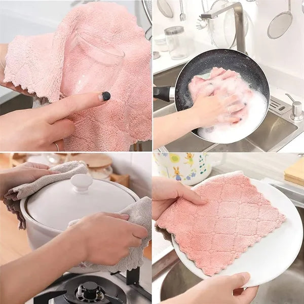 Thick Microfiber Dish Cloth - Absorbent & Scratch-Free