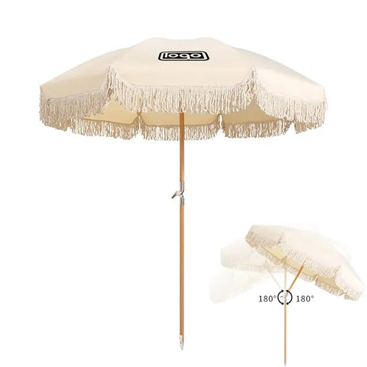 Adjustable Sunshade Beach Tassel Umbrella
