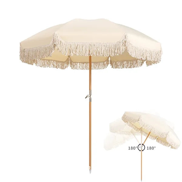 Adjustable Sunshade Beach Tassel Umbrella