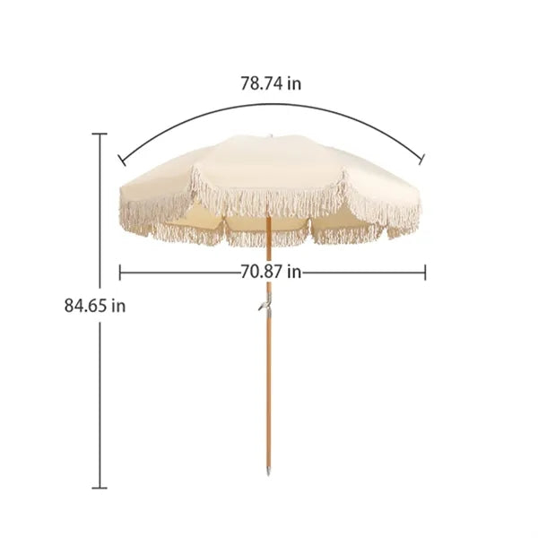 Adjustable Sunshade Beach Tassel Umbrella