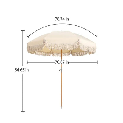 Adjustable Sunshade Beach Tassel Umbrella