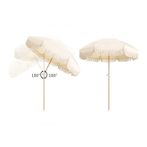 Adjustable Sunshade Beach Tassel Umbrella