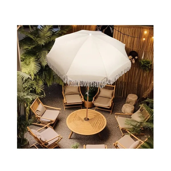 Adjustable Sunshade Beach Tassel Umbrella