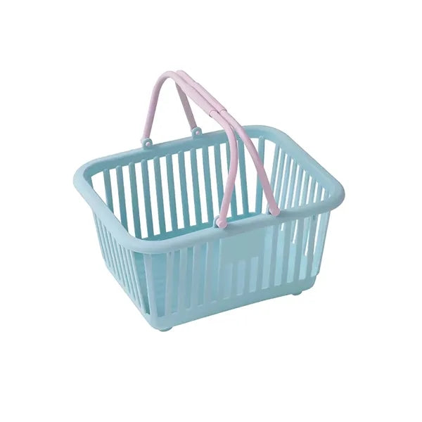 Mini Two Tone Plastic Storage Basket w/ Handles