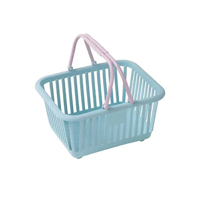 Mini Two Tone Plastic Storage Basket w/ Handles