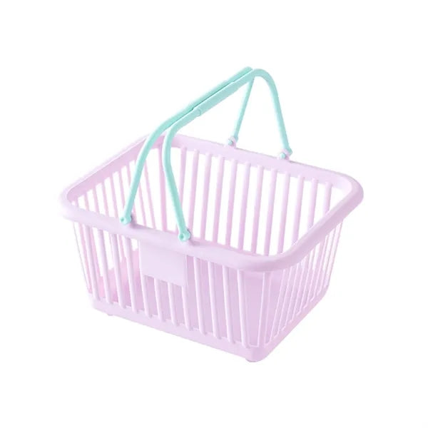 Mini Two Tone Plastic Storage Basket w/ Handles