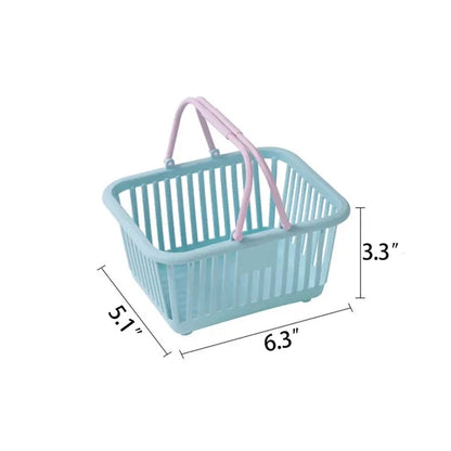 Mini Two Tone Plastic Storage Basket w/ Handles
