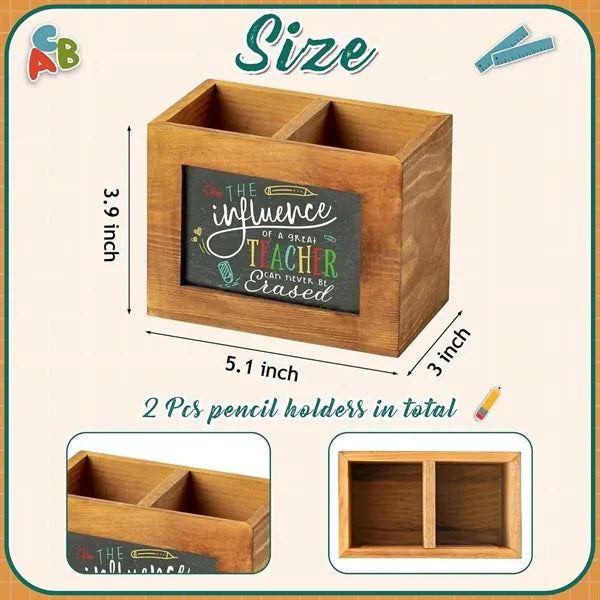 Writable Wooden Blackboard Pen Holder