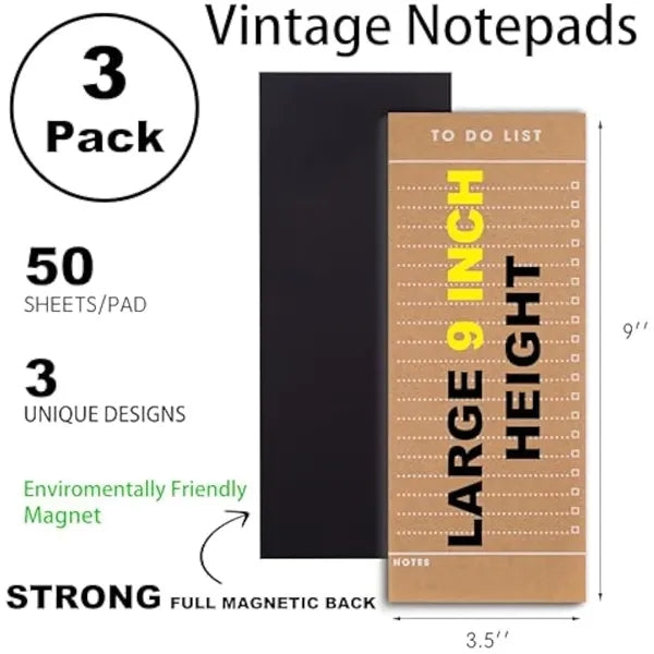 3 Pack Tear Off Magnetic Notepad Set