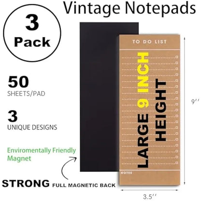 3 Pack Tear Off Magnetic Notepad Set