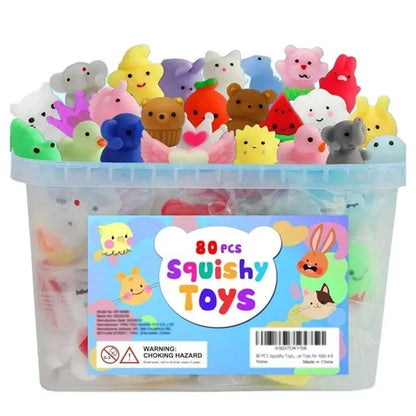 80PCS Animal Stress Relief Squishy Toys Set