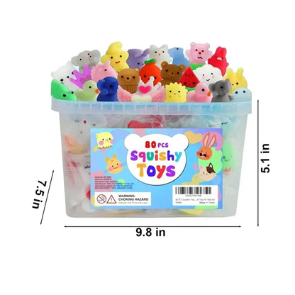 80PCS Animal Stress Relief Squishy Toys Set