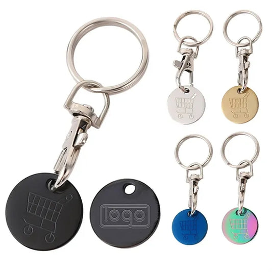Stainless Steel Shopping Cart Token Keychain