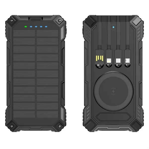 20000mAh Fast Charging Solar Power Bank w/ Cables