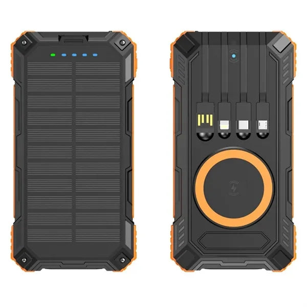 20000mAh Fast Charging Solar Power Bank w/ Cables