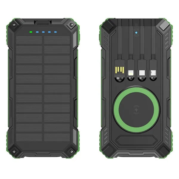 20000mAh Fast Charging Solar Power Bank w/ Cables