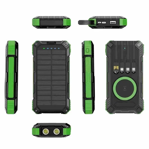 20000mAh Fast Charging Solar Power Bank w/ Cables