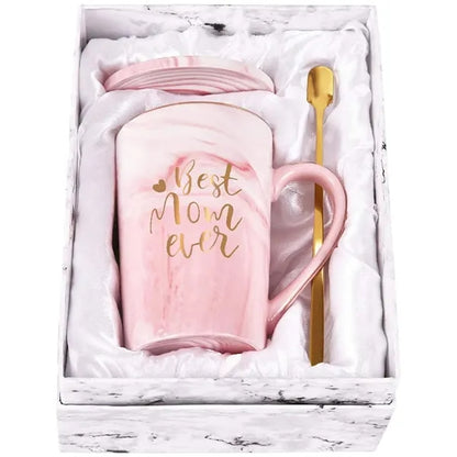 14oz Bone China Mug Set w/ Spoon