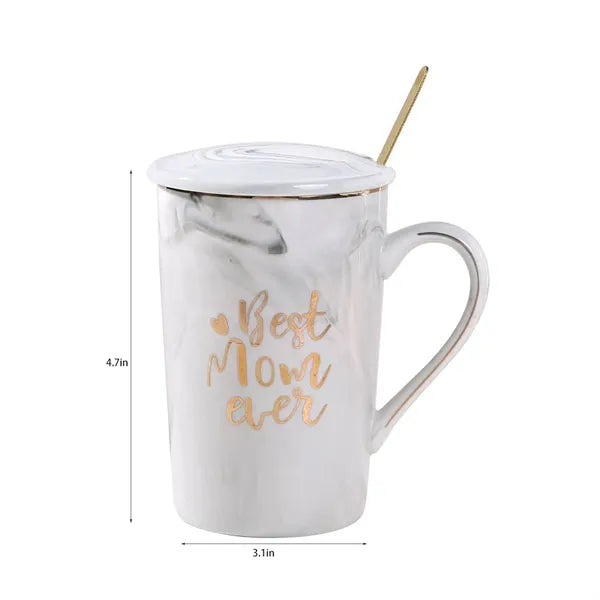 14oz Bone China Mug Set w/ Spoon