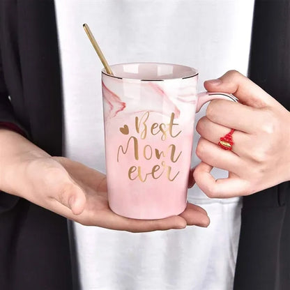 14oz Bone China Mug Set w/ Spoon