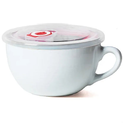 24oz Vintage Microwave Safe Ceramic Bowl w/Lid
