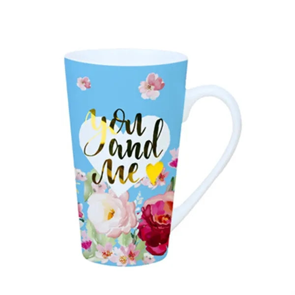 10oz Floral Ceramic Mug w/ Handle