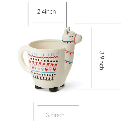 10oz Handmade Llama Ceramic Mug w/ Handle