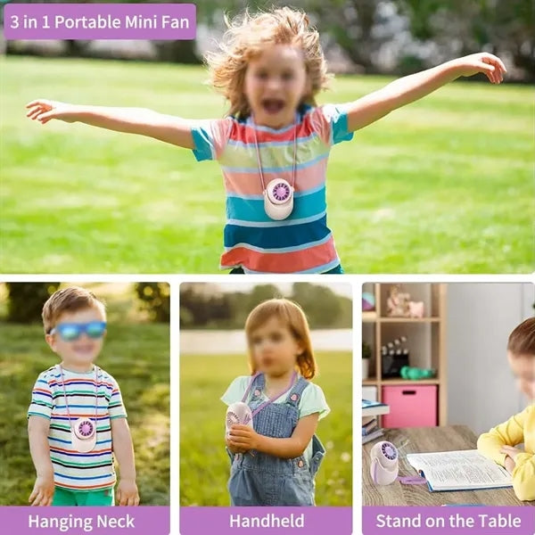 Travel concert adjustable portable desktop handheld neck fan