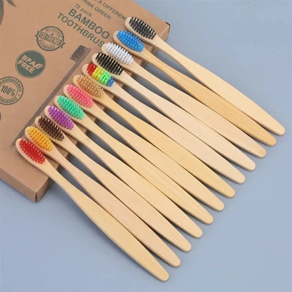 Portable hotel travel disposable adult bamboo toothbrush