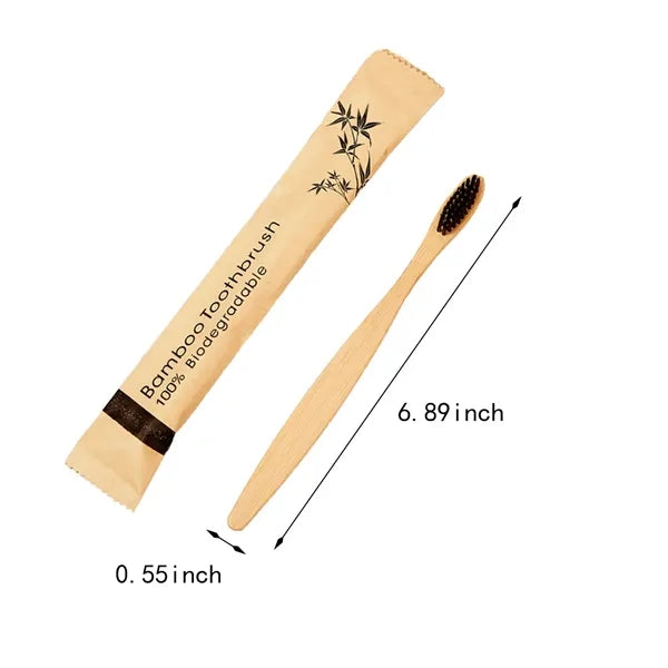 Portable hotel travel disposable adult bamboo toothbrush