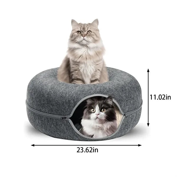 Indoor detachable versatile donut peekaboo cat cave bed