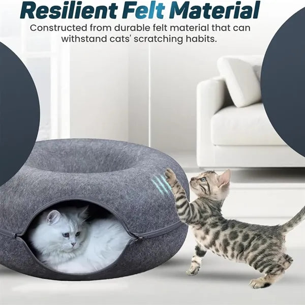 Indoor detachable versatile donut peekaboo cat cave bed