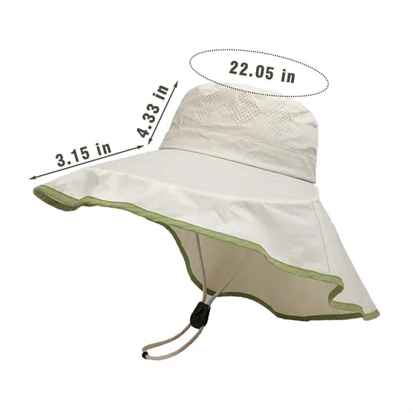 Fishing uv protection breathable sun hat with neck flap
