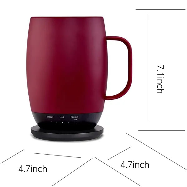 12oz Adjustable Heat Smart Warmer Stainless Steel Mug Set