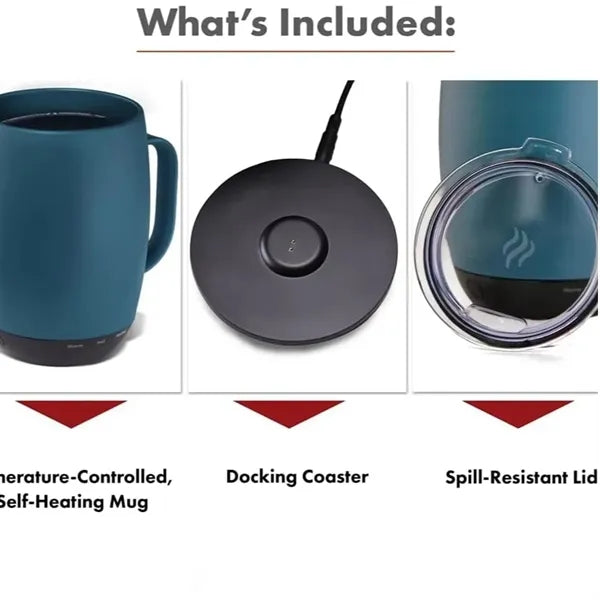 12oz Adjustable Heat Smart Warmer Stainless Steel Mug Set