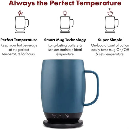 12oz Adjustable Heat Smart Warmer Stainless Steel Mug Set