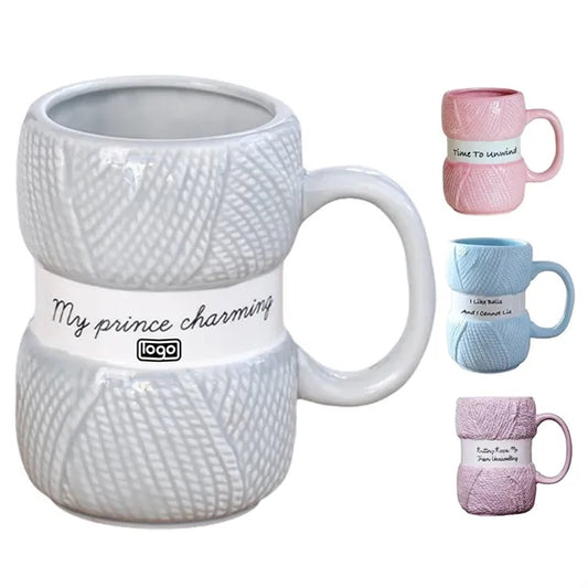 12oz Knitting Yarn Ball Ceramic Mug