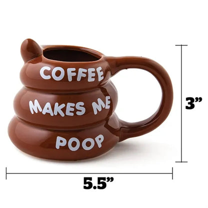 14oz Poop Shape Funny Ceramic Mug w/ Handle