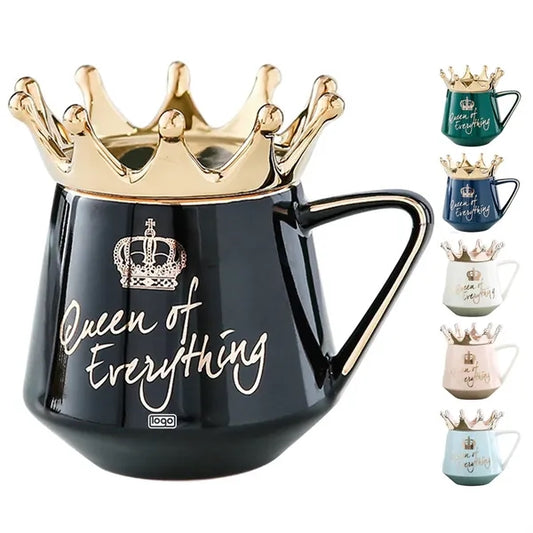 12oz Lead Free Crown Lid Ceramic Mug