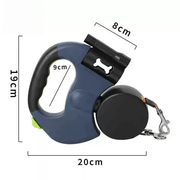 Dual Dog Retractable Leash with Flashlight