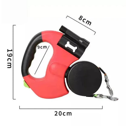 Dual Dog Retractable Leash with Flashlight
