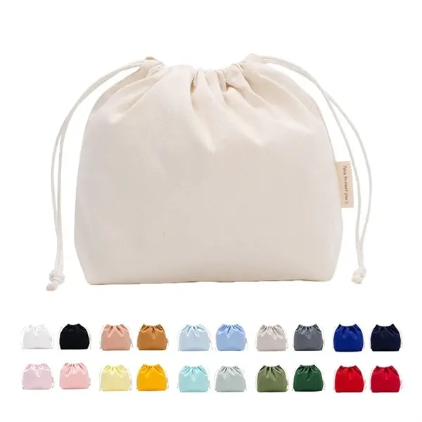 Canvas Drawstring Bag Makeup Pouch