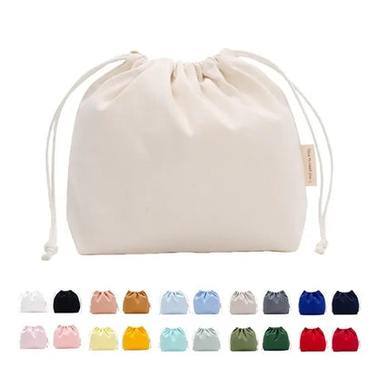 Canvas Drawstring Bag Makeup Pouch