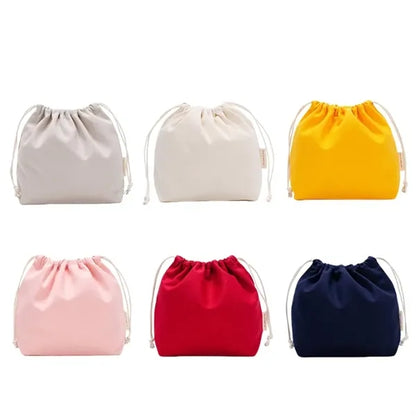 Canvas Drawstring Bag Makeup Pouch