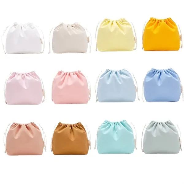 Canvas Drawstring Bag Makeup Pouch