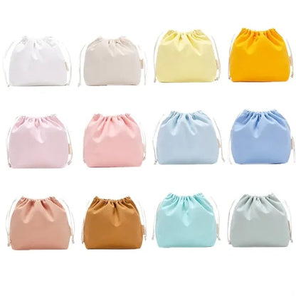 Canvas Drawstring Bag Makeup Pouch
