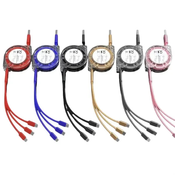 Retractable Multi Charging Cable 3 in 1 Fast Charger Cord